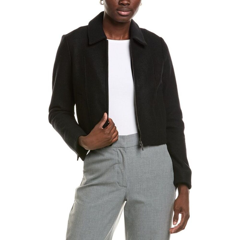 Marc Cain Womens Solid Wool Jacket, Black